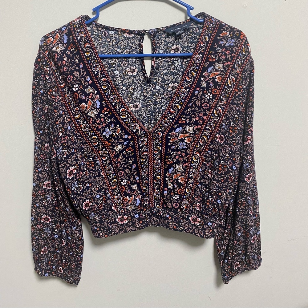 American Eagle Floral Crop Top